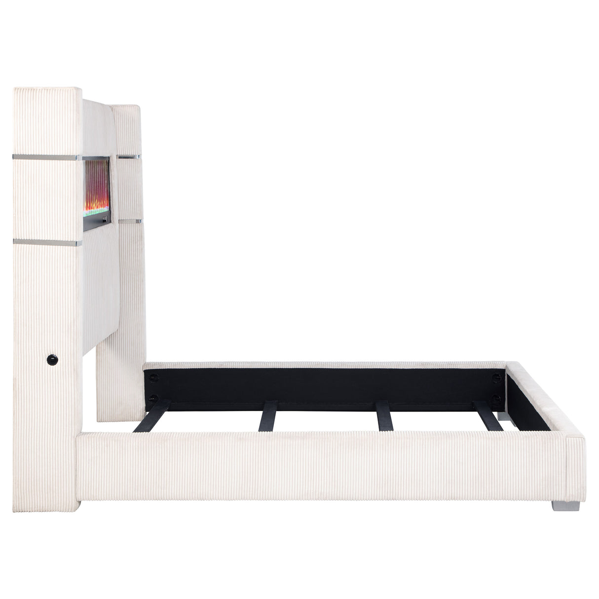 Tisdall Wingback Bed with Flame Visualizer - galleria furniture outlet