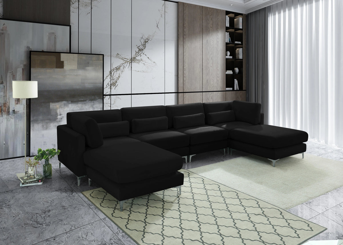 Julia Black Velvet Modular Sectional (6 Boxes)