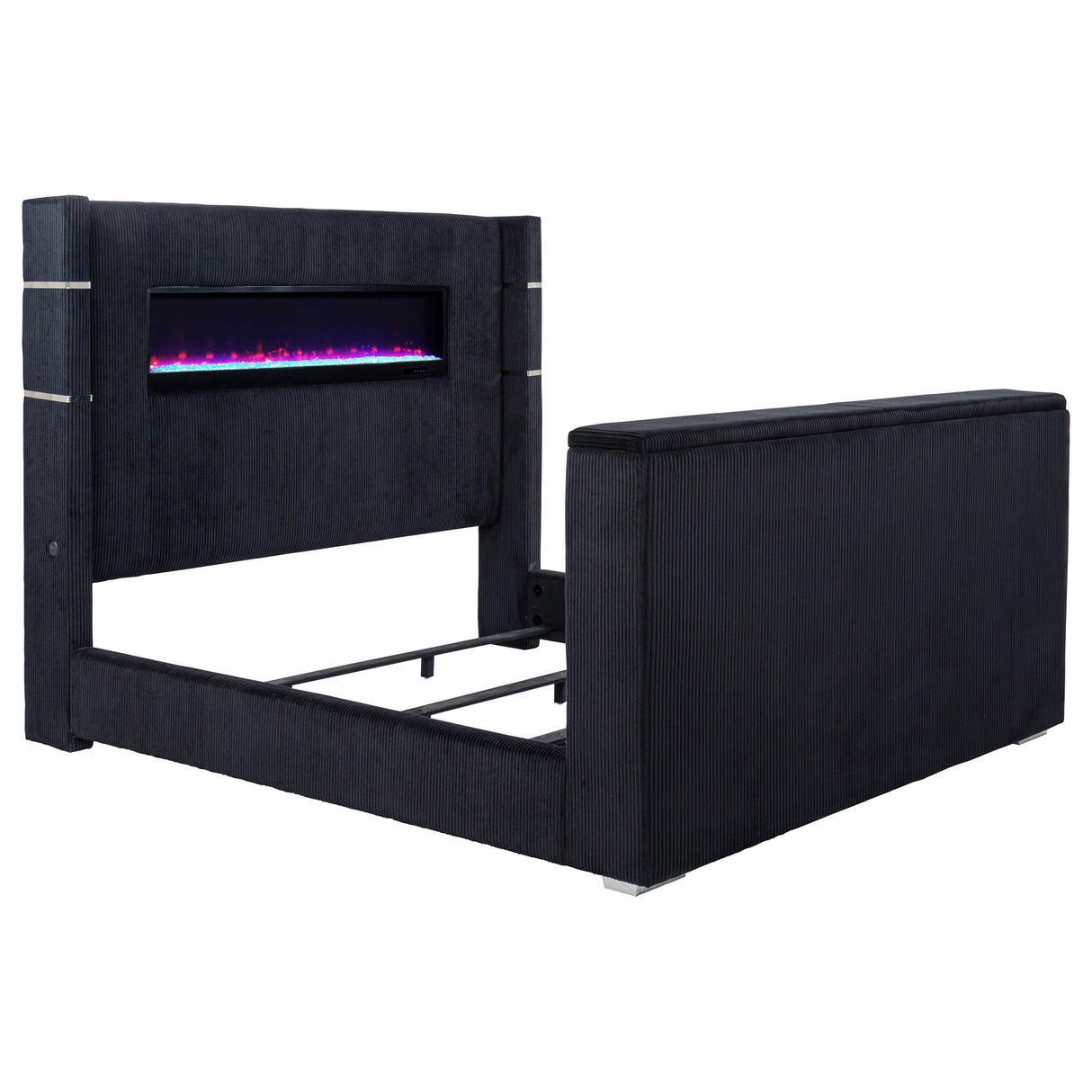 Tisdall Wingback TV Bed with Flame Visualizer - galleria furniture outlet