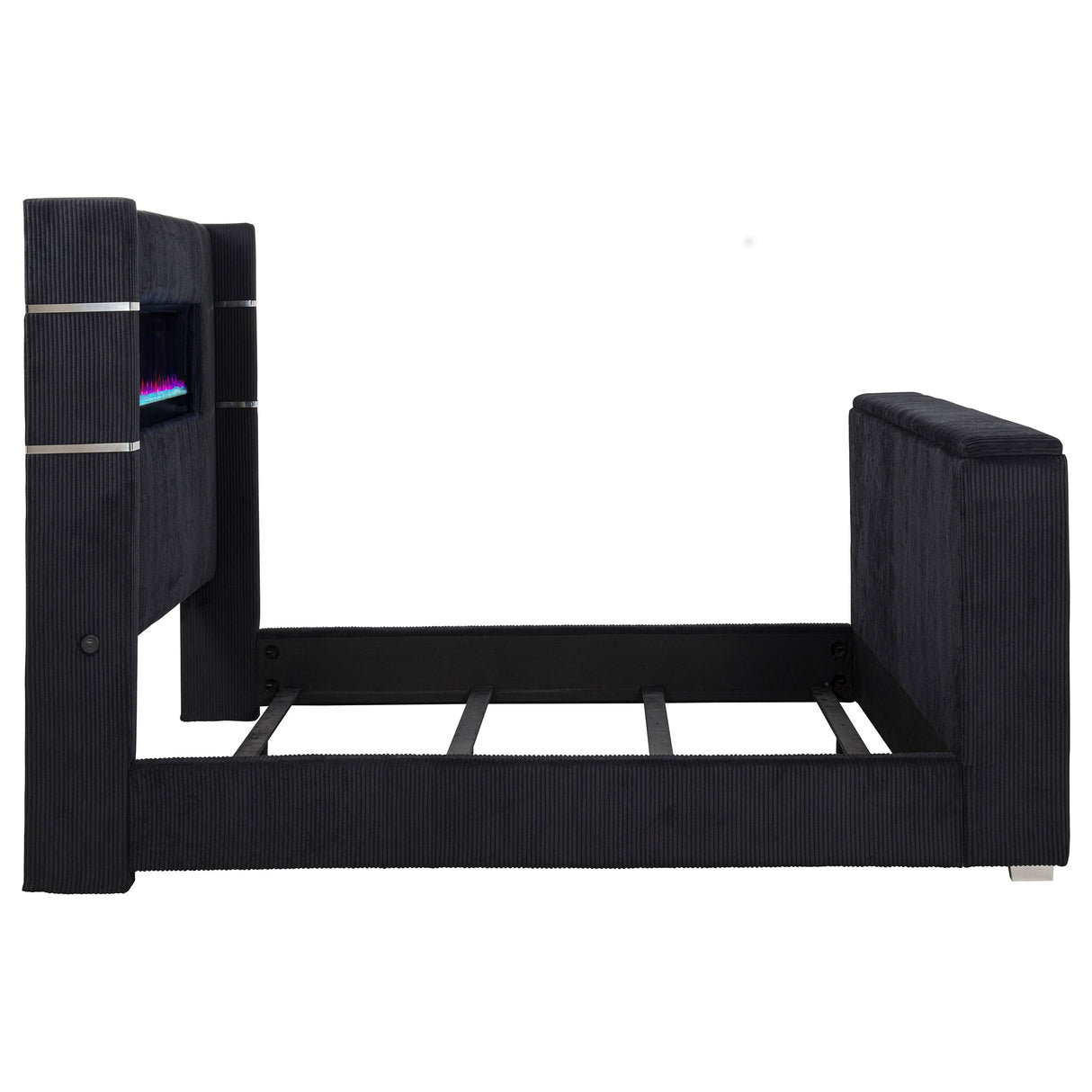 Tisdall Wingback TV Bed with Flame Visualizer - galleria furniture outlet