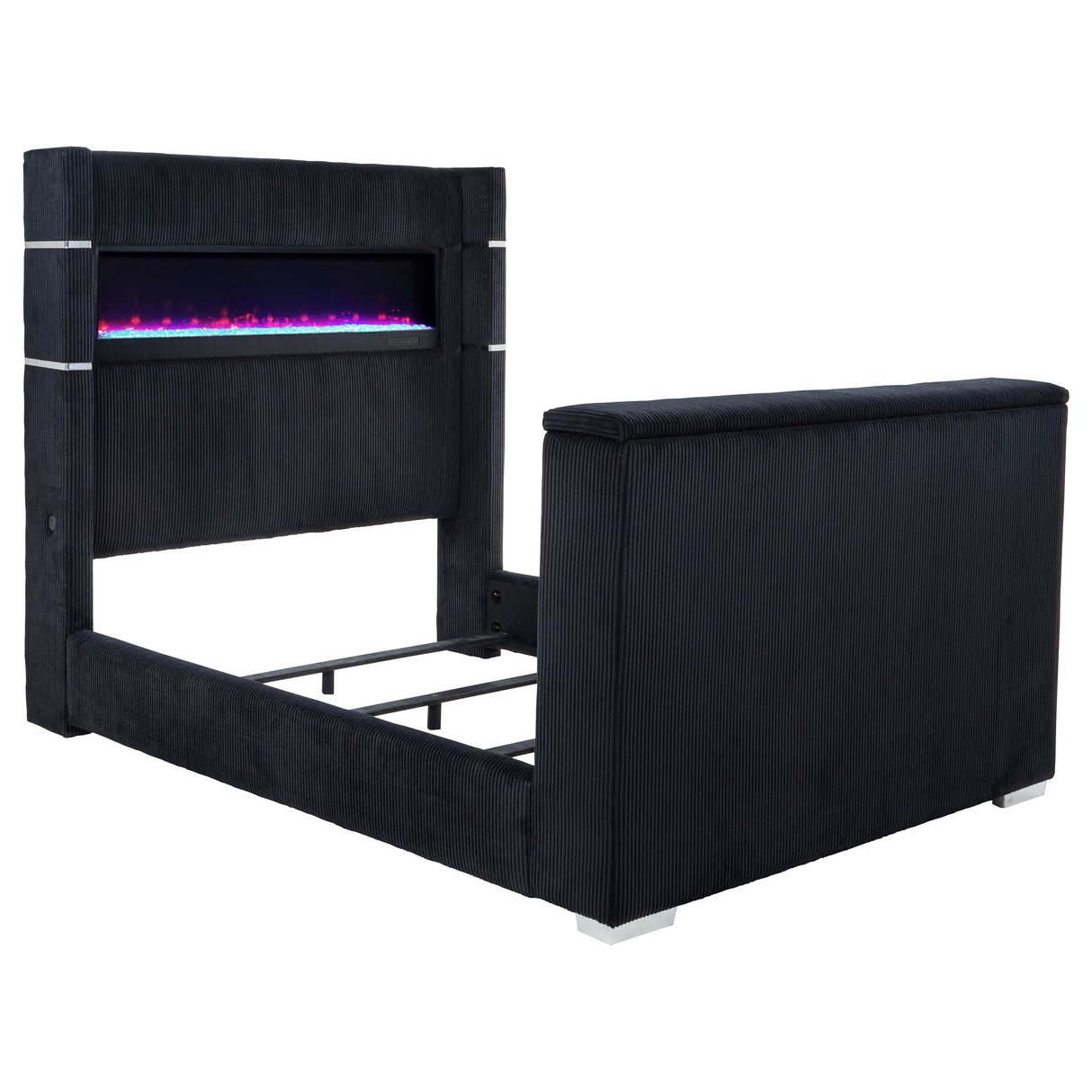 Tisdall Wingback TV Bed with Flame Visualizer - galleria furniture outlet