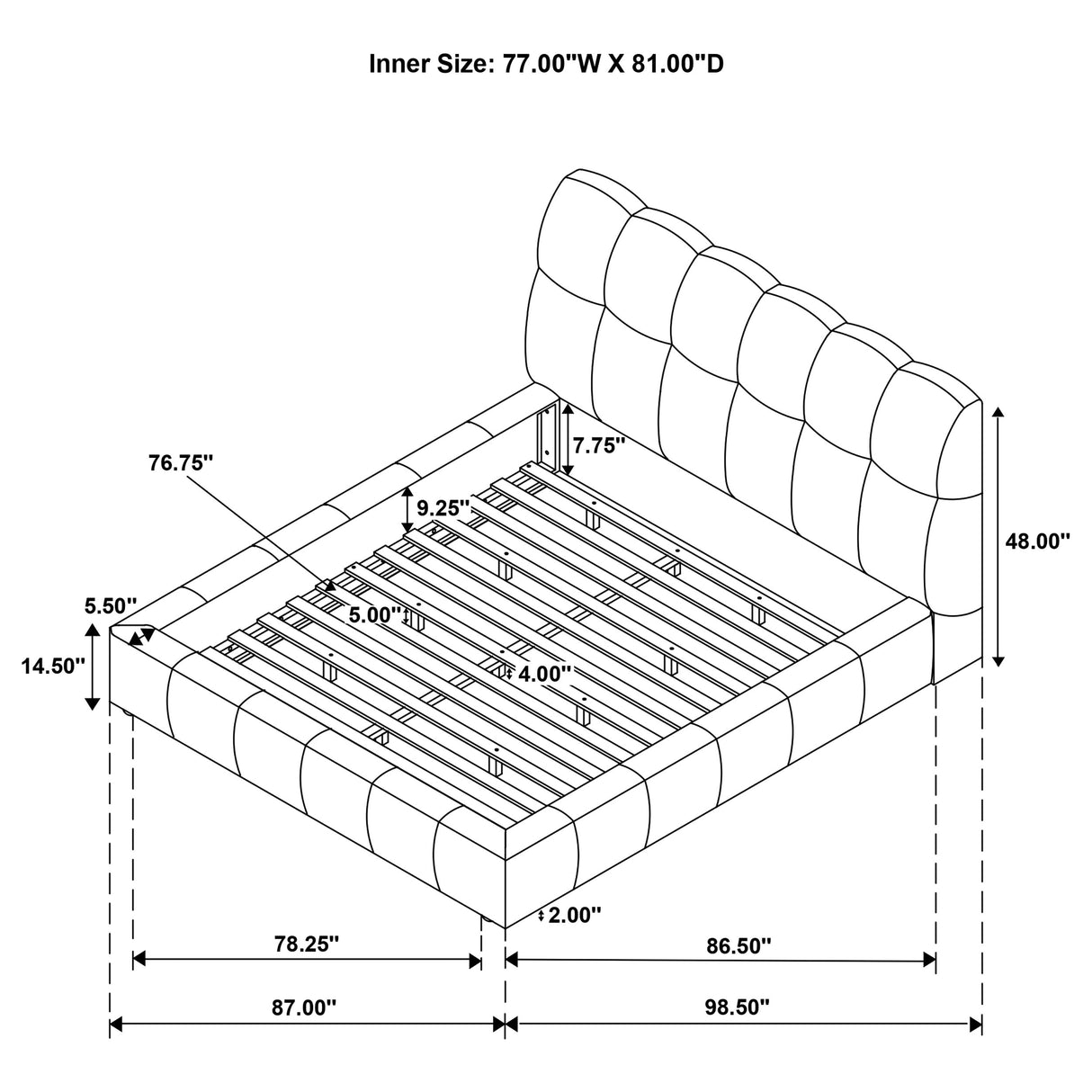 Nollet Panel Platform Bed