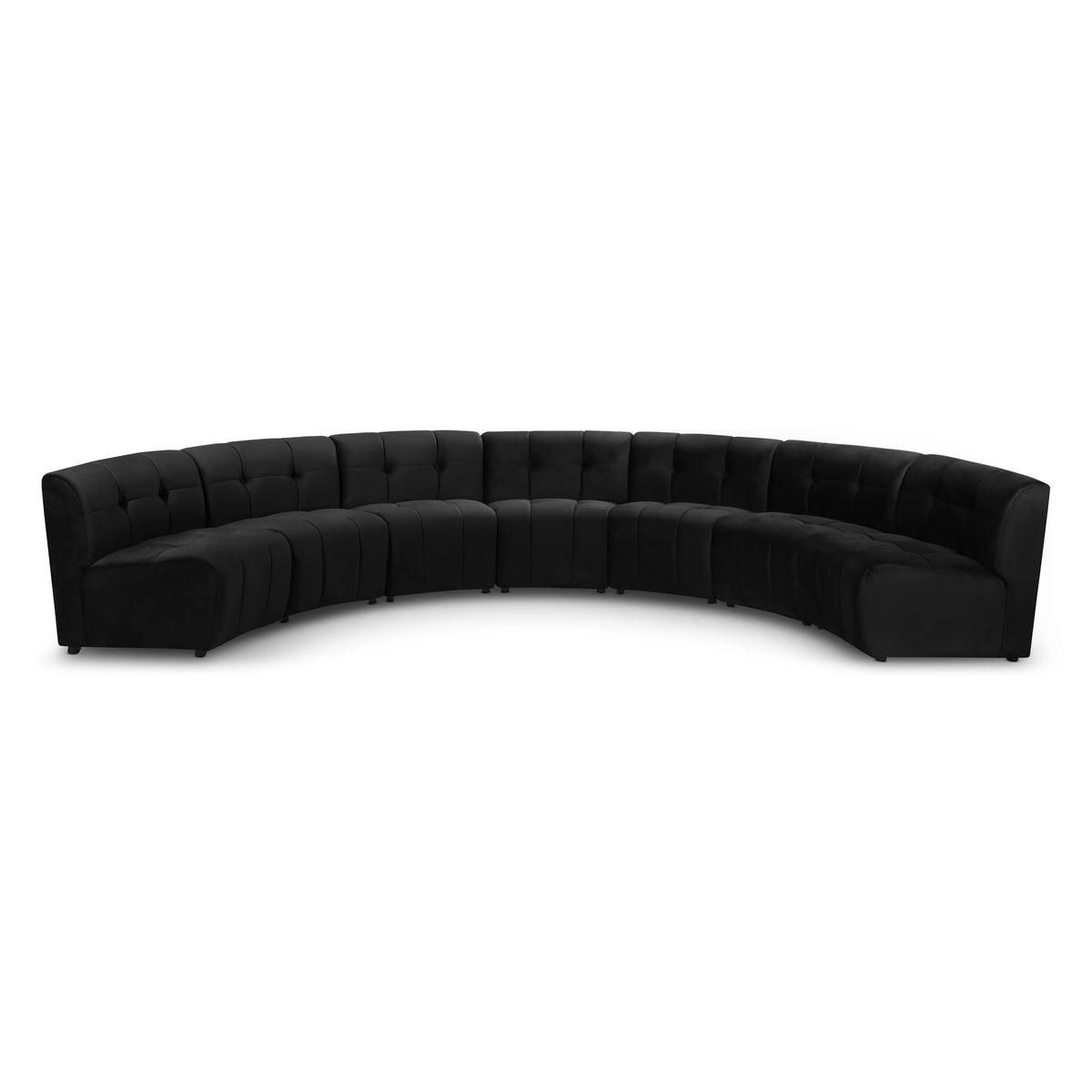 Limitless Black Velvet 7pc. Modular Sectional