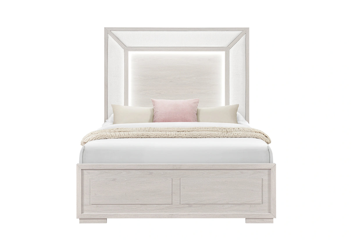 Clara Beige Bed with LED