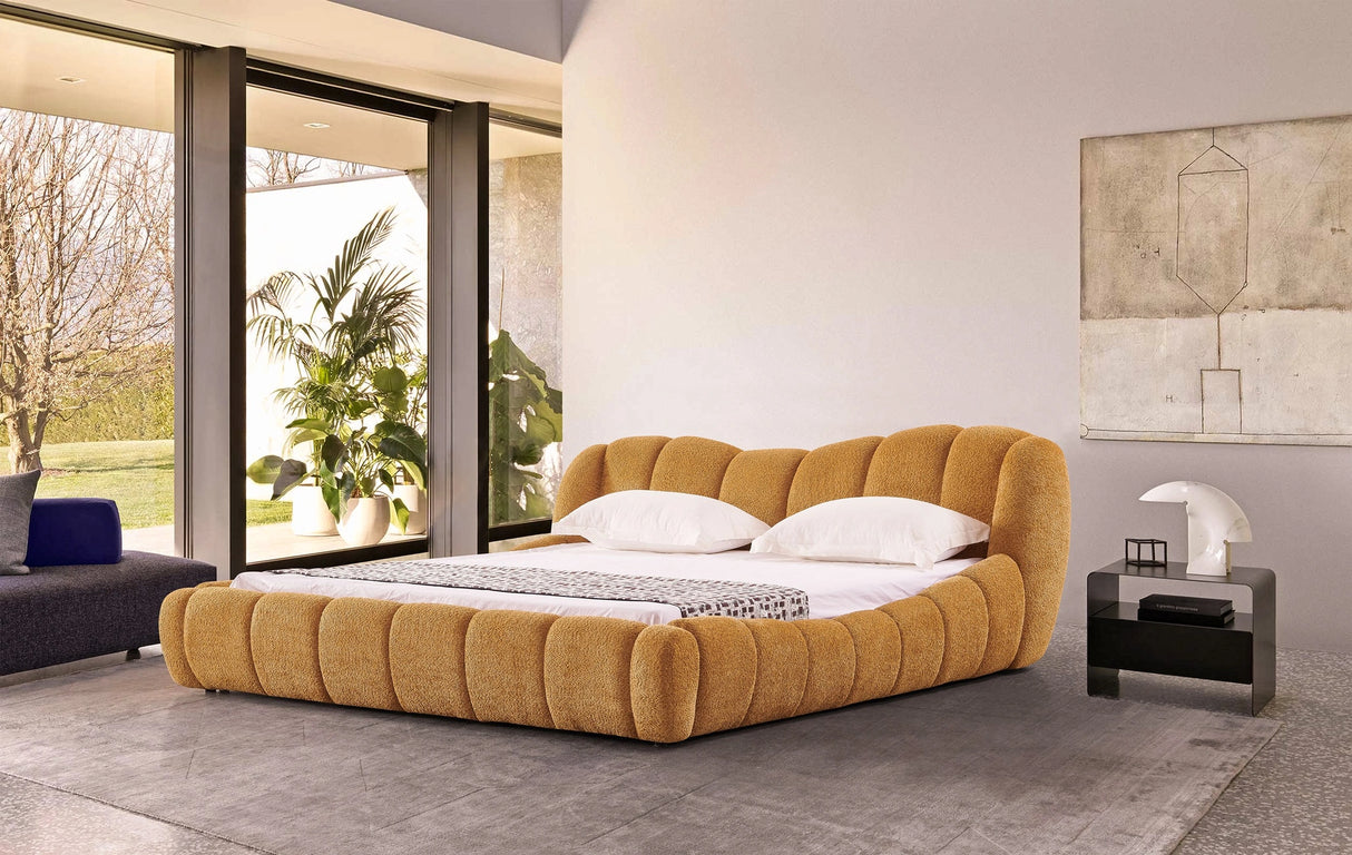 Janine - Modern Camel Fabric Bed