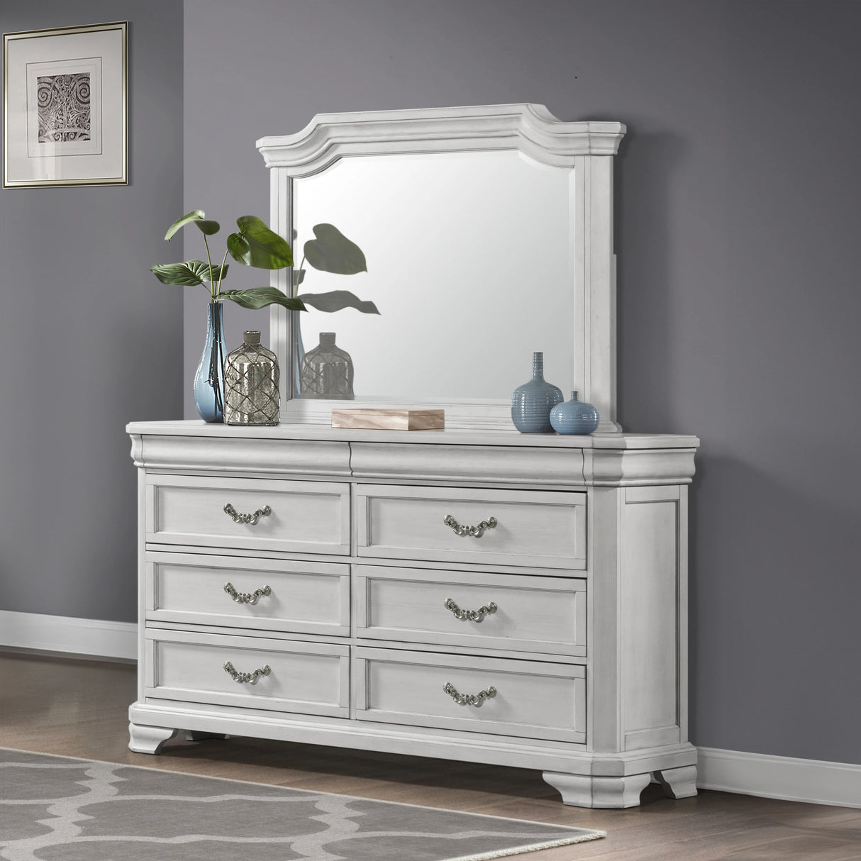Lyndhurst Landscape Mirror- Vintage White