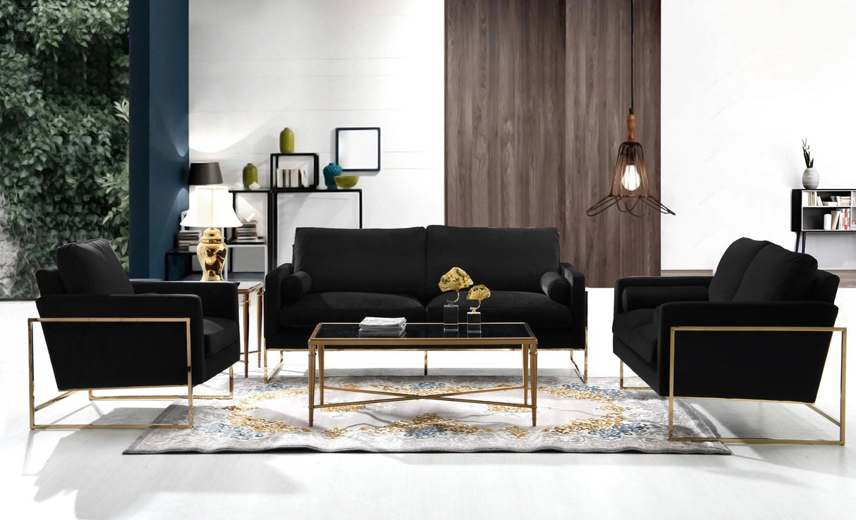 Mila Black Velvet Chair