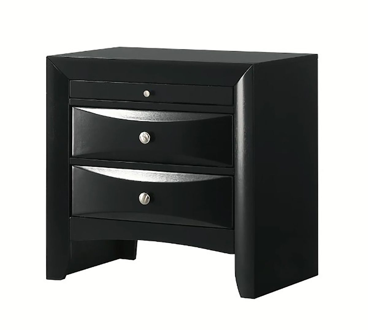 Crown Mark Furniture Fallon 3 Drawer Nightstand in Black image
