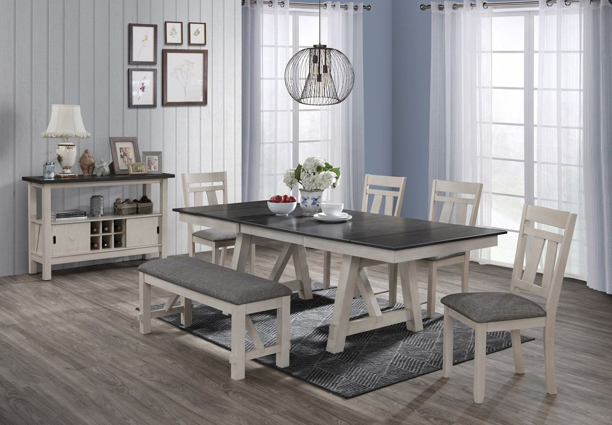 Crown Mark Maribelle Bench In Chalk/Grey