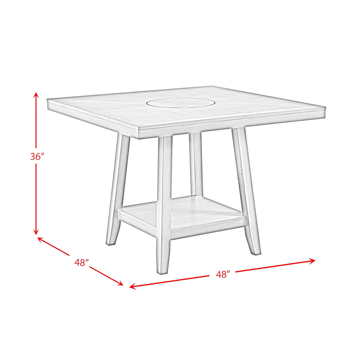 Seneca Counter Height Dining Set in Brown-Table and Four Chairs