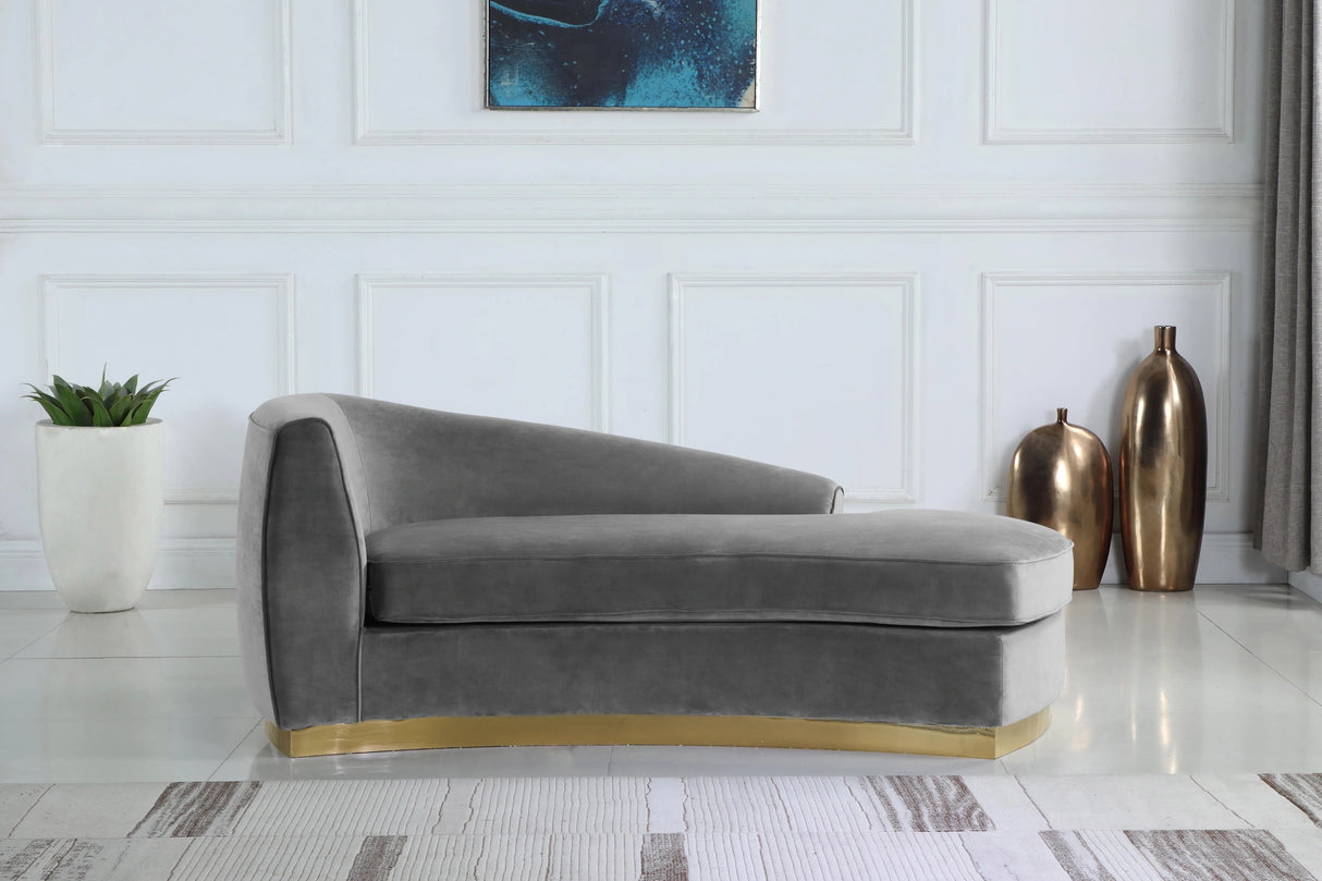 Julian Grey Velvet Chaise