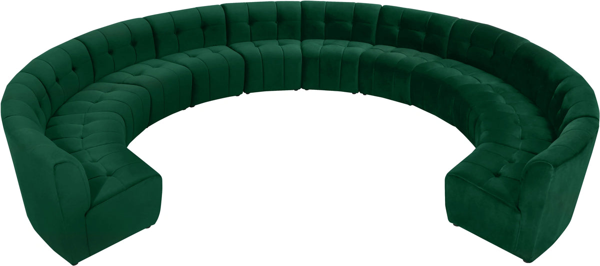 Limitless Green Velvet 12pc. Modular Sectional