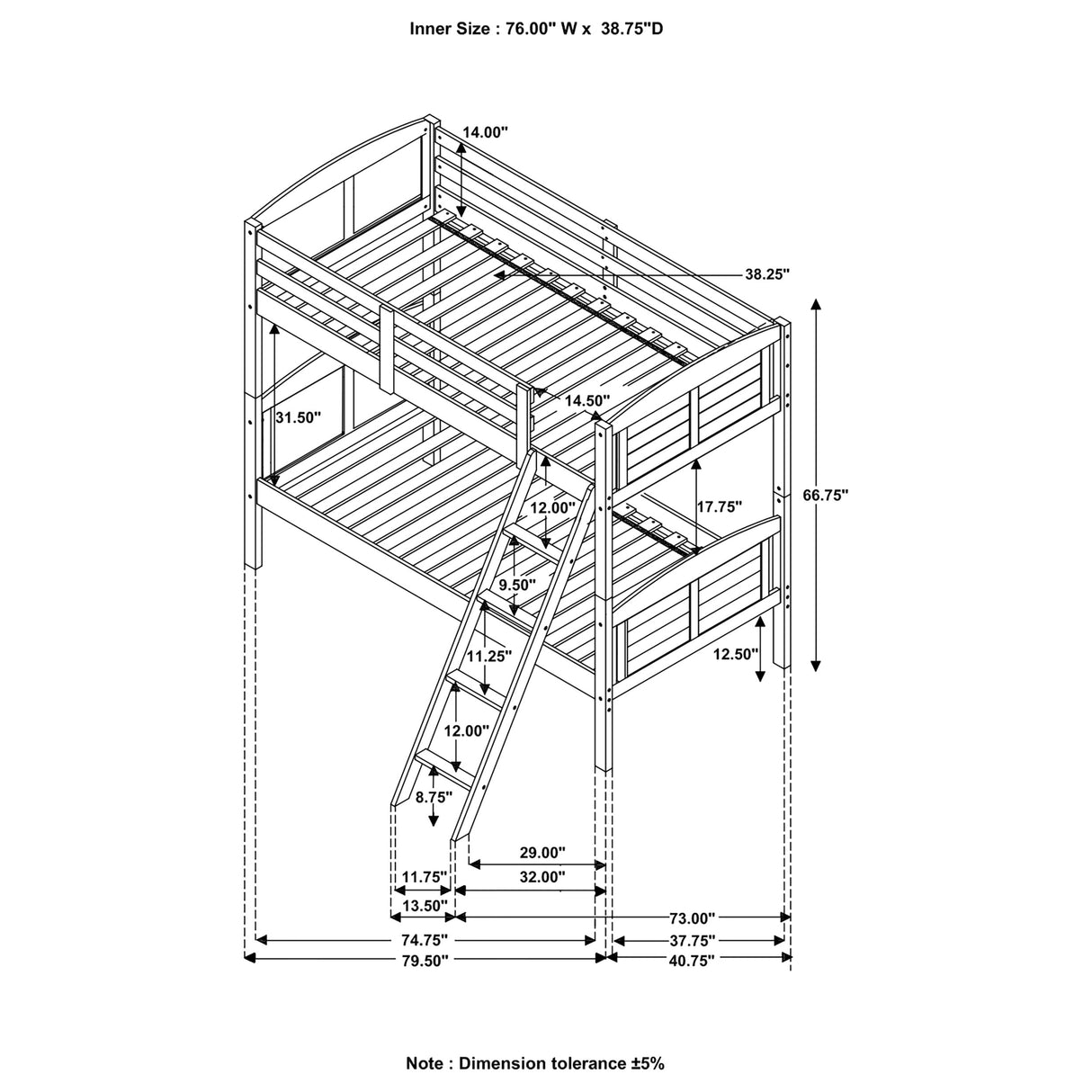 Flynn Bunk Bed with Mattress - galleria furniture outlet