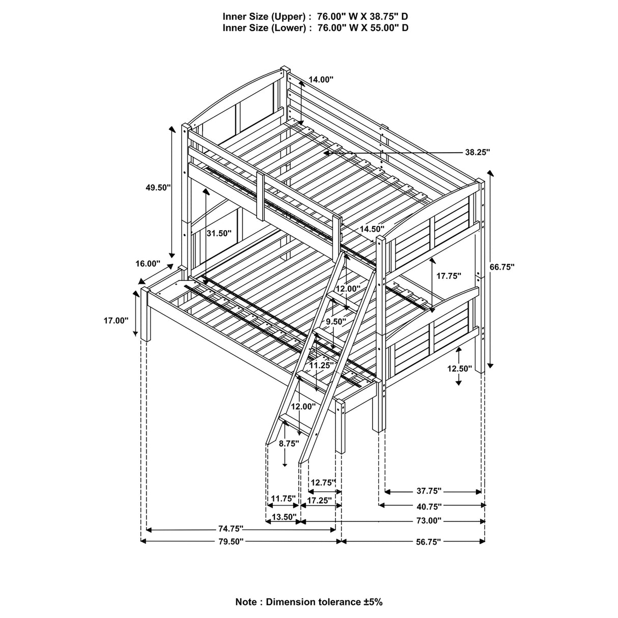 Flynn Bunk Bed with Mattress - galleria furniture outlet