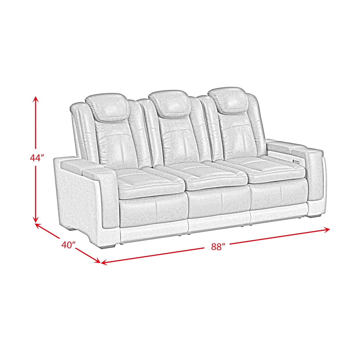 Lantana Power Motion Sofa with Power Headrest, Led, DDT, Reading Light and PWS