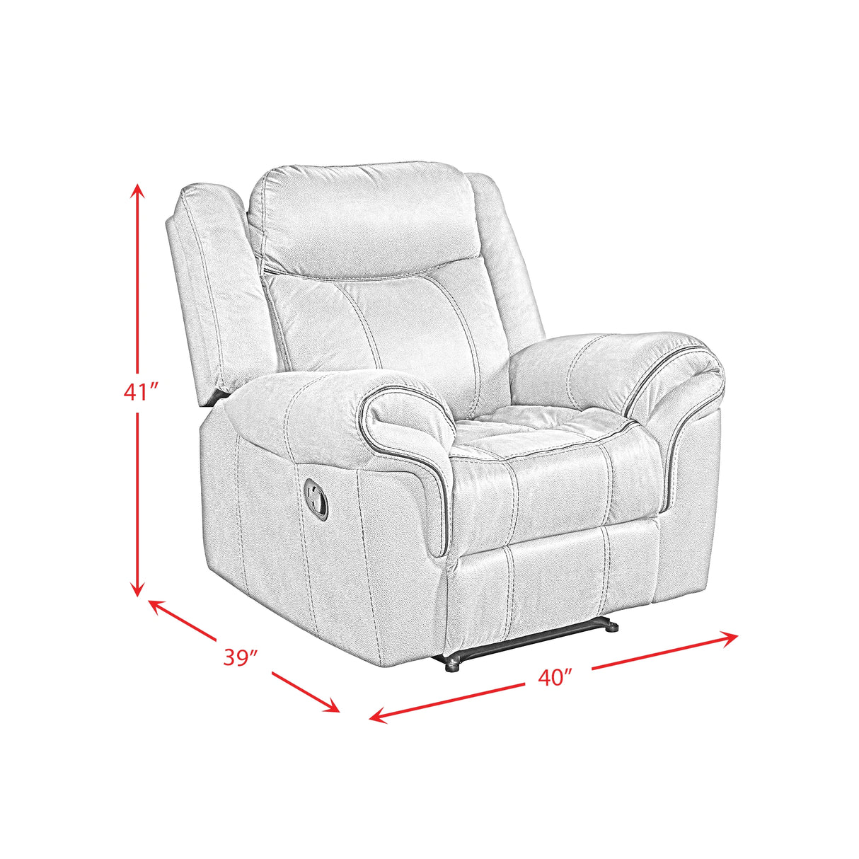 Sorrento 3PC Living Room Set in T101 Brown-Sofa, Loveseat & Recliner