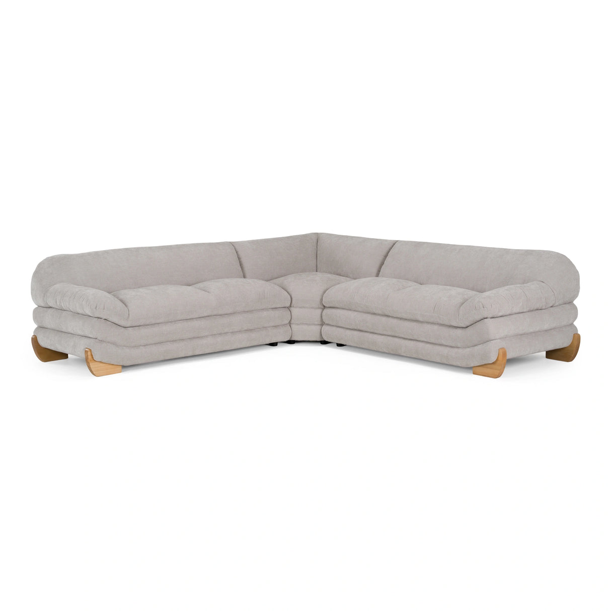 Crockett - Modern Light Grey Fabric Sectional Sofa