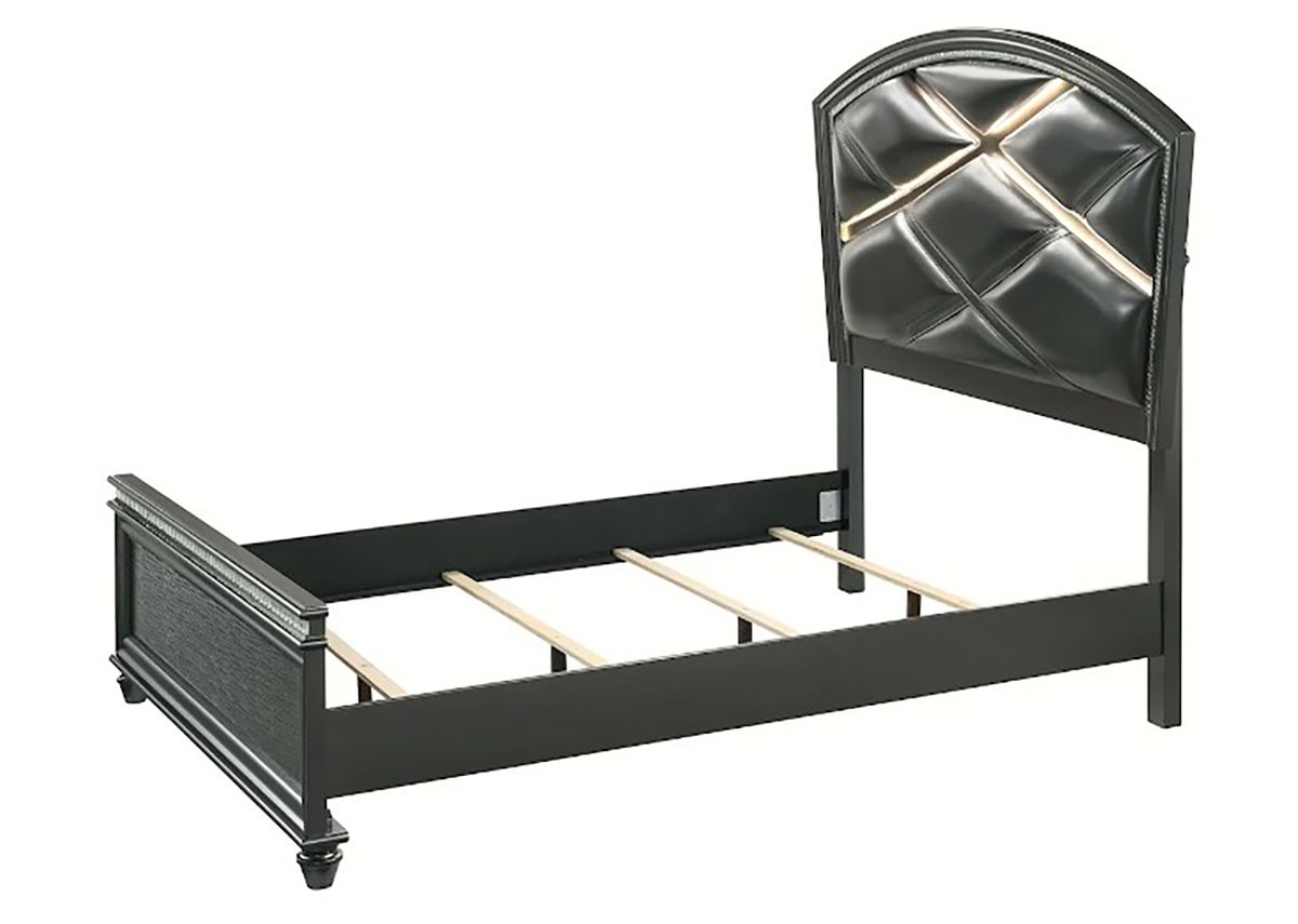 Crown Mark Furniture Adira Queen Upholstered Panel Bed in Silver B7880-Q