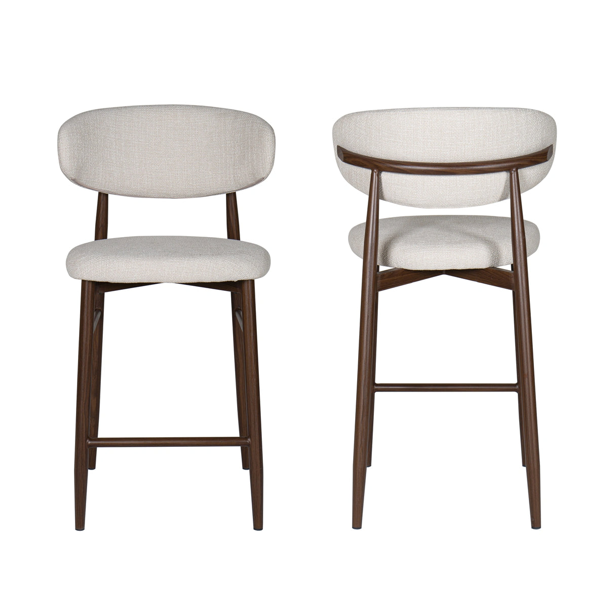 Royce Counter Chair W/Walnut Metal Frame-Beige (2 Per Carton)