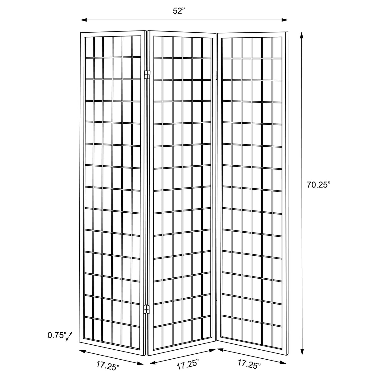 Carrie Three-Panel Room Divider - galleria furniture outlet