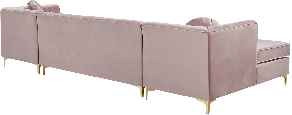 Graham Pink Velvet 3pc. Sectional