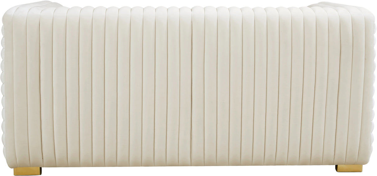 Ravish Cream Velvet Loveseat
