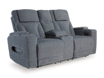 Studio Cave Power Reclining Loveseat with Console - galleria furniture outlet