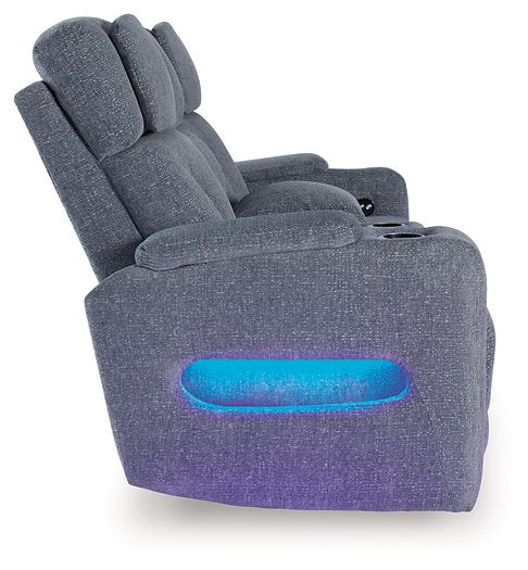 Studio Cave Power Reclining Loveseat with Console - galleria furniture outlet