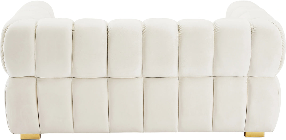 Gwen Cream Velvet Loveseat