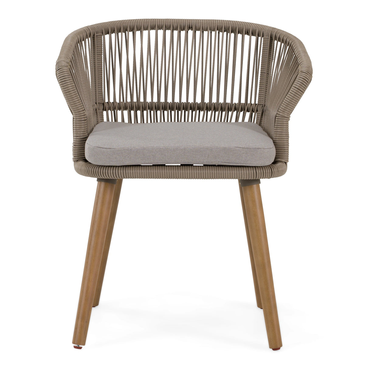Cascais - Outdoor Light Grey Fabric + Eucalyptus Dining Chair (Set of 2)