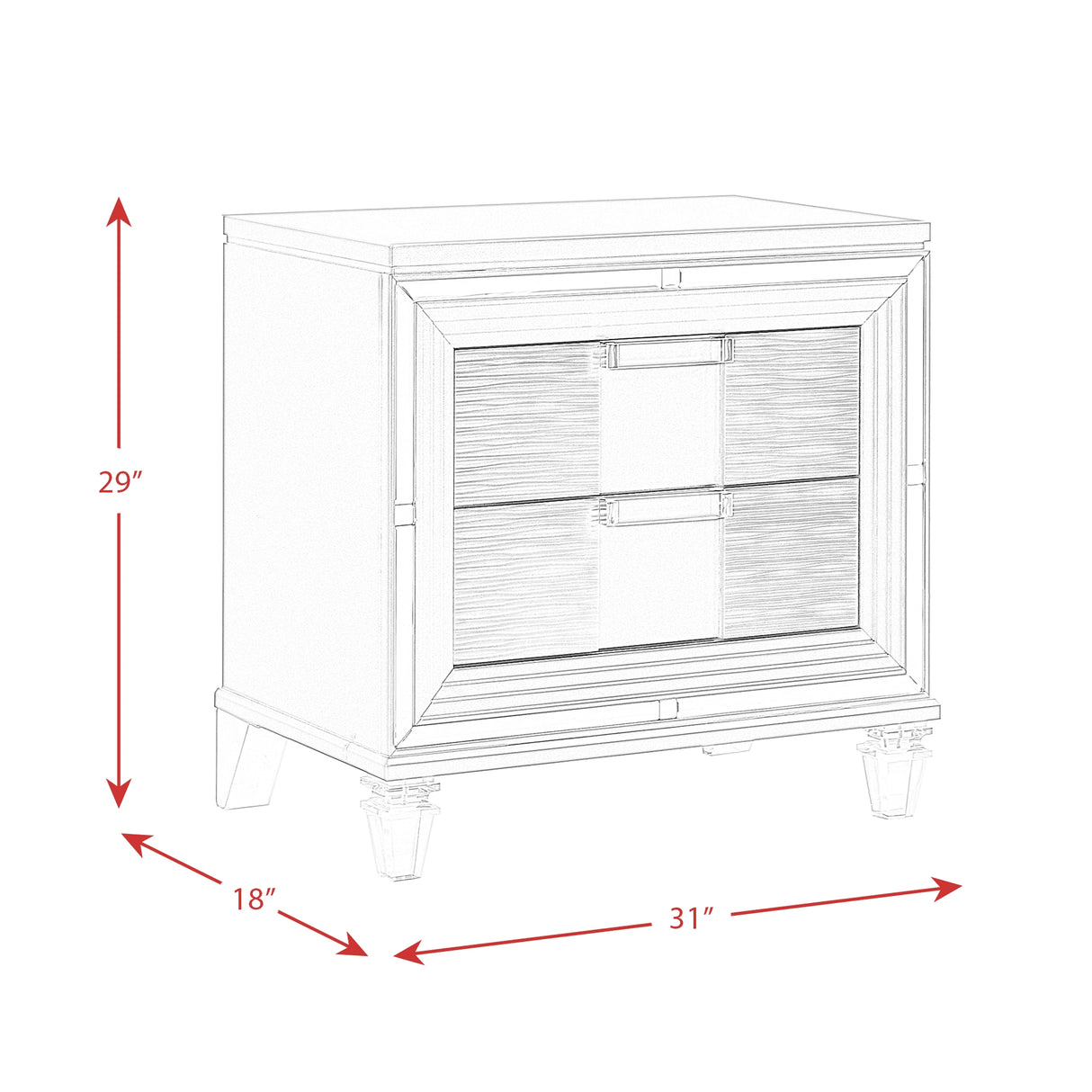 Twenty Nine Nightstand w/USB White