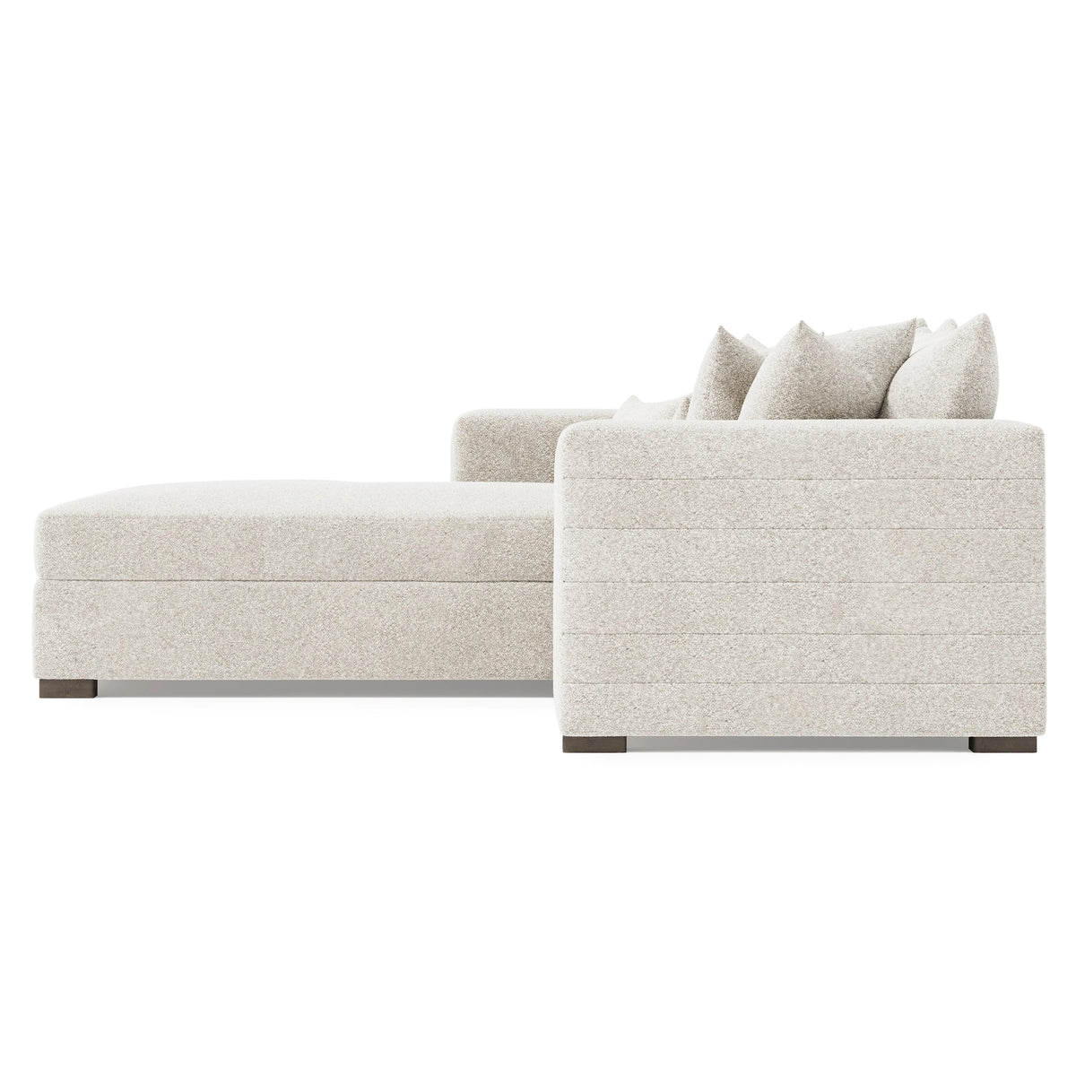 Helena Fabric Sectional Wood Foot