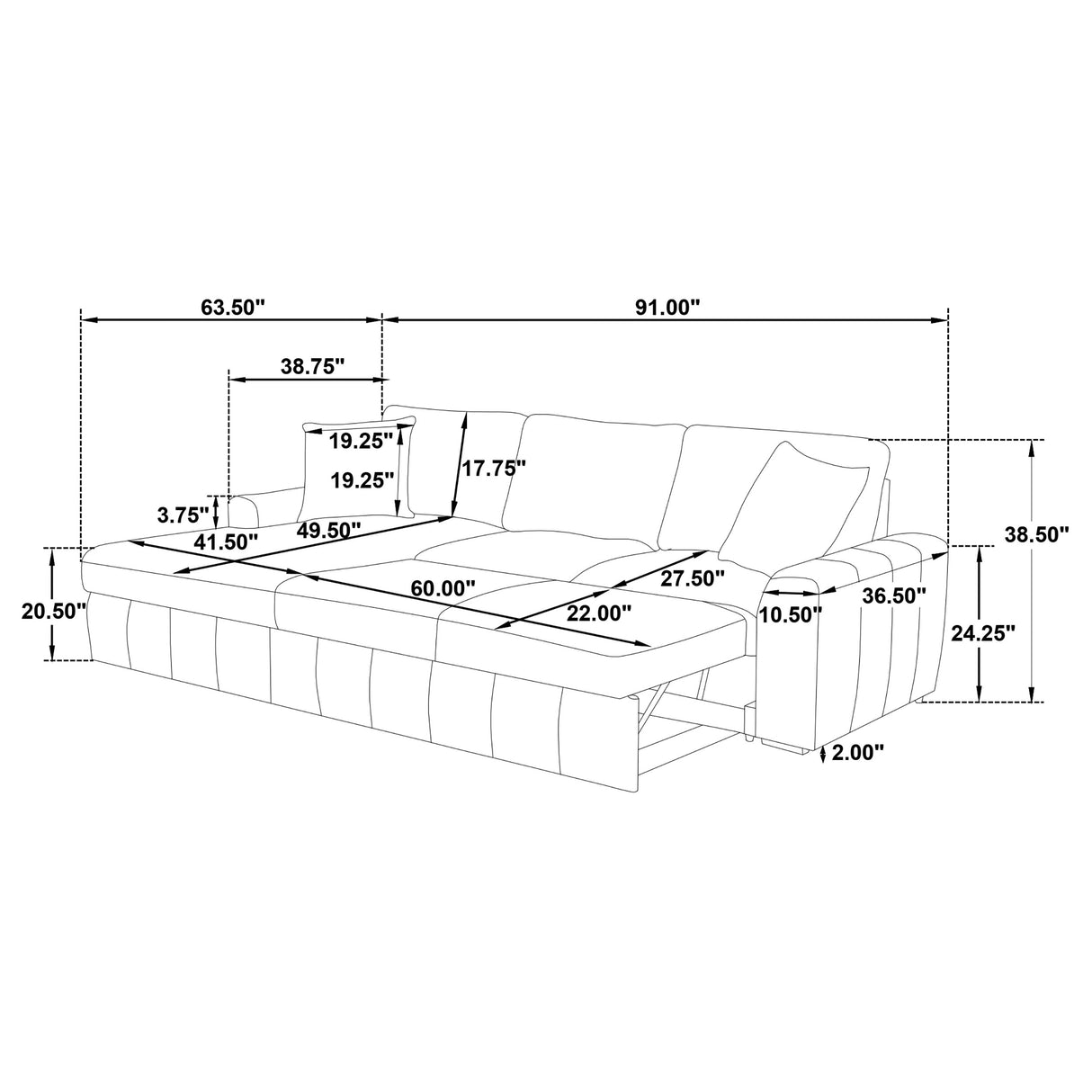 Pastrana Pull-Out Sleeper Sectional Sofa