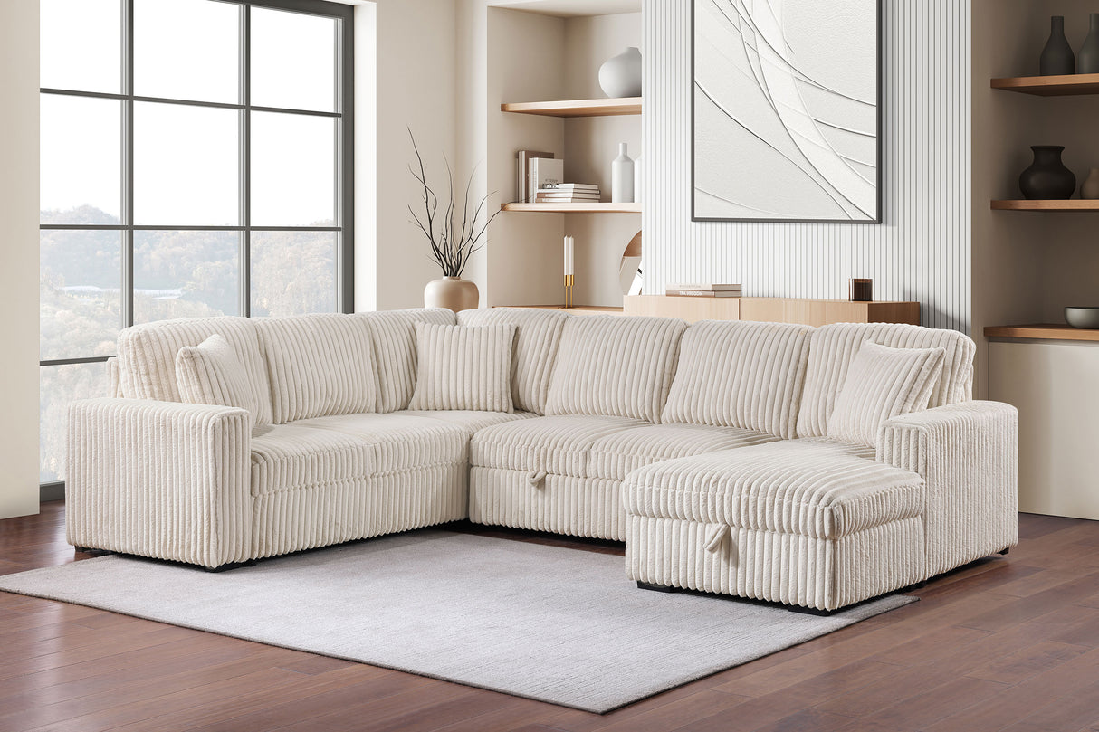 Devonshire Pull-Out Sleeper Sectional Sofa - galleria furniture outlet