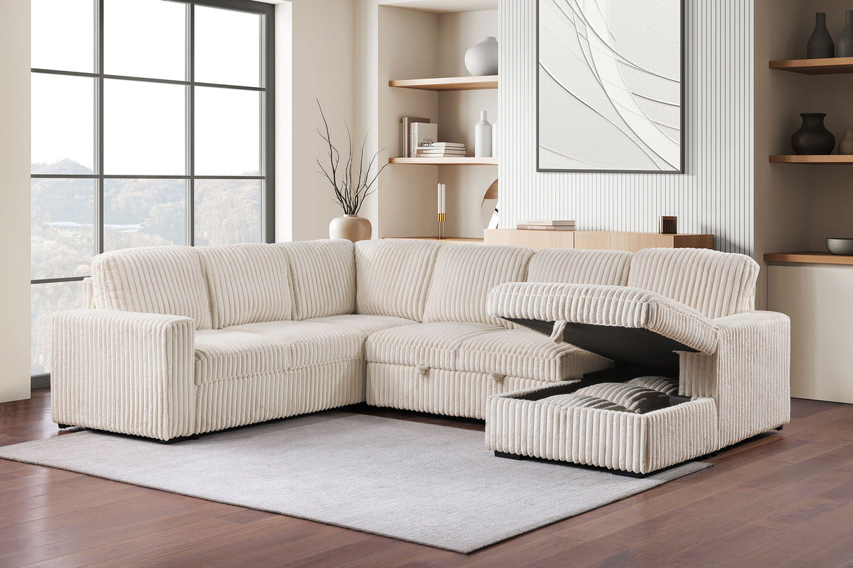 Devonshire Pull-Out Sleeper Sectional Sofa - galleria furniture outlet