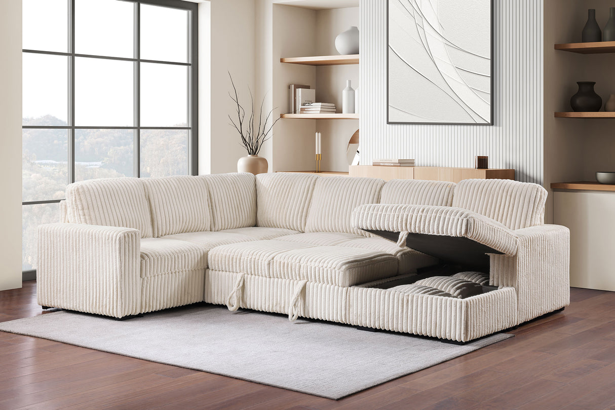 Devonshire Pull-Out Sleeper Sectional Sofa - galleria furniture outlet