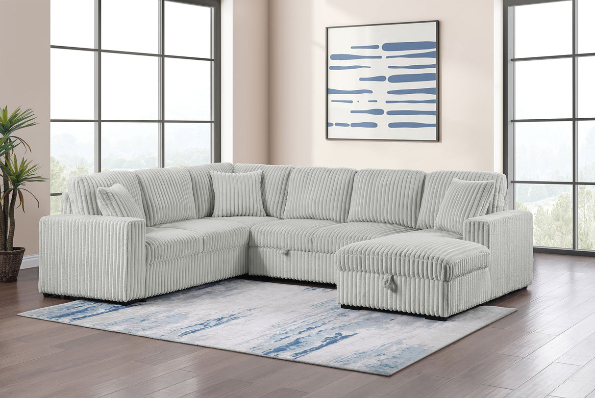 Devonshire Pull-Out Sleeper Sectional Sofa - galleria furniture outlet