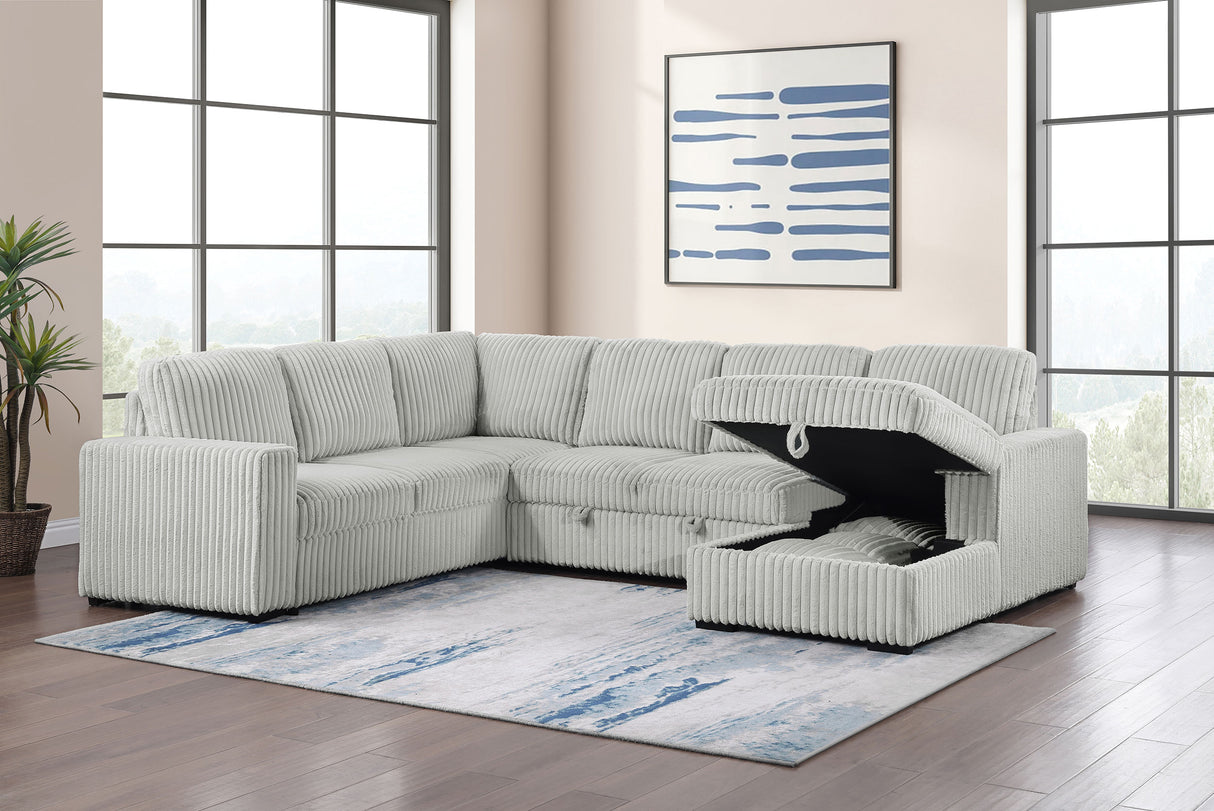 Devonshire Pull-Out Sleeper Sectional Sofa - galleria furniture outlet