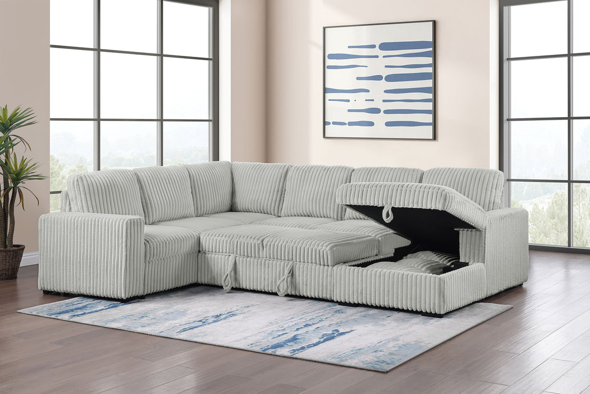 Devonshire Pull-Out Sleeper Sectional Sofa - galleria furniture outlet