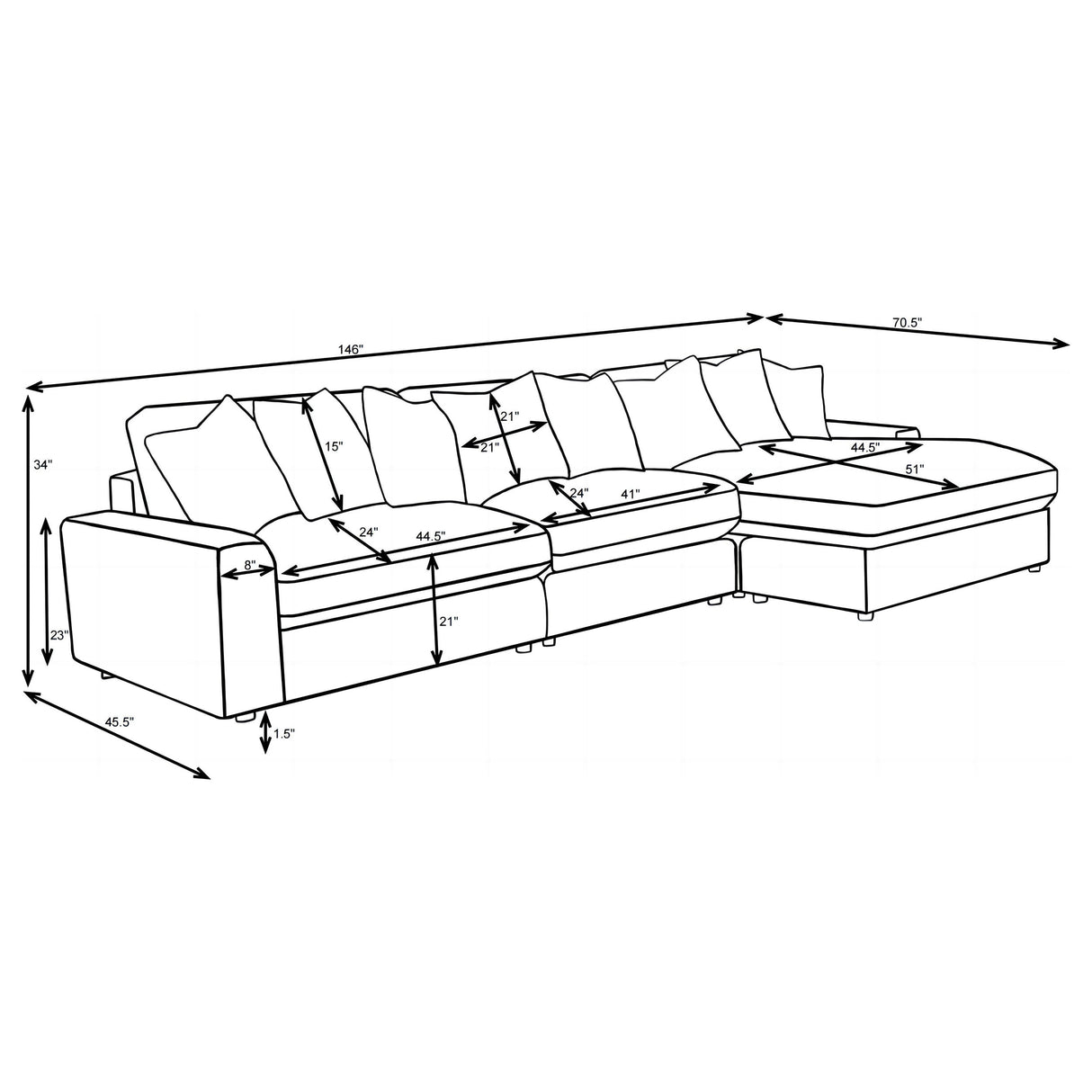 Blaine Sectional Sofa - galleria furniture outlet