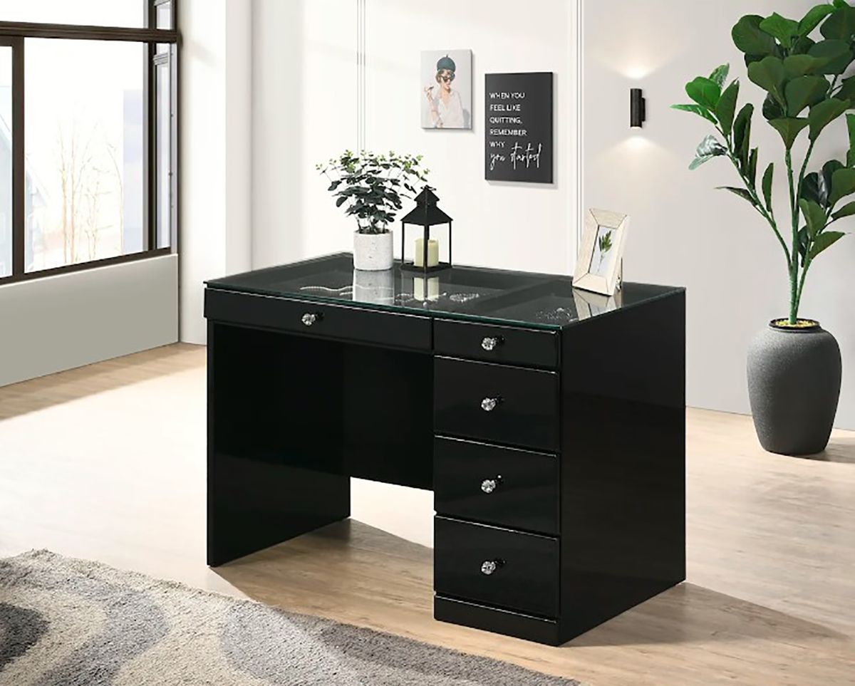 Crown Mark Furniture Morgan Vanity in Black B4851BK