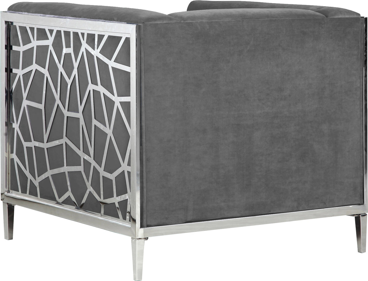 Opal Grey Velvet Chair