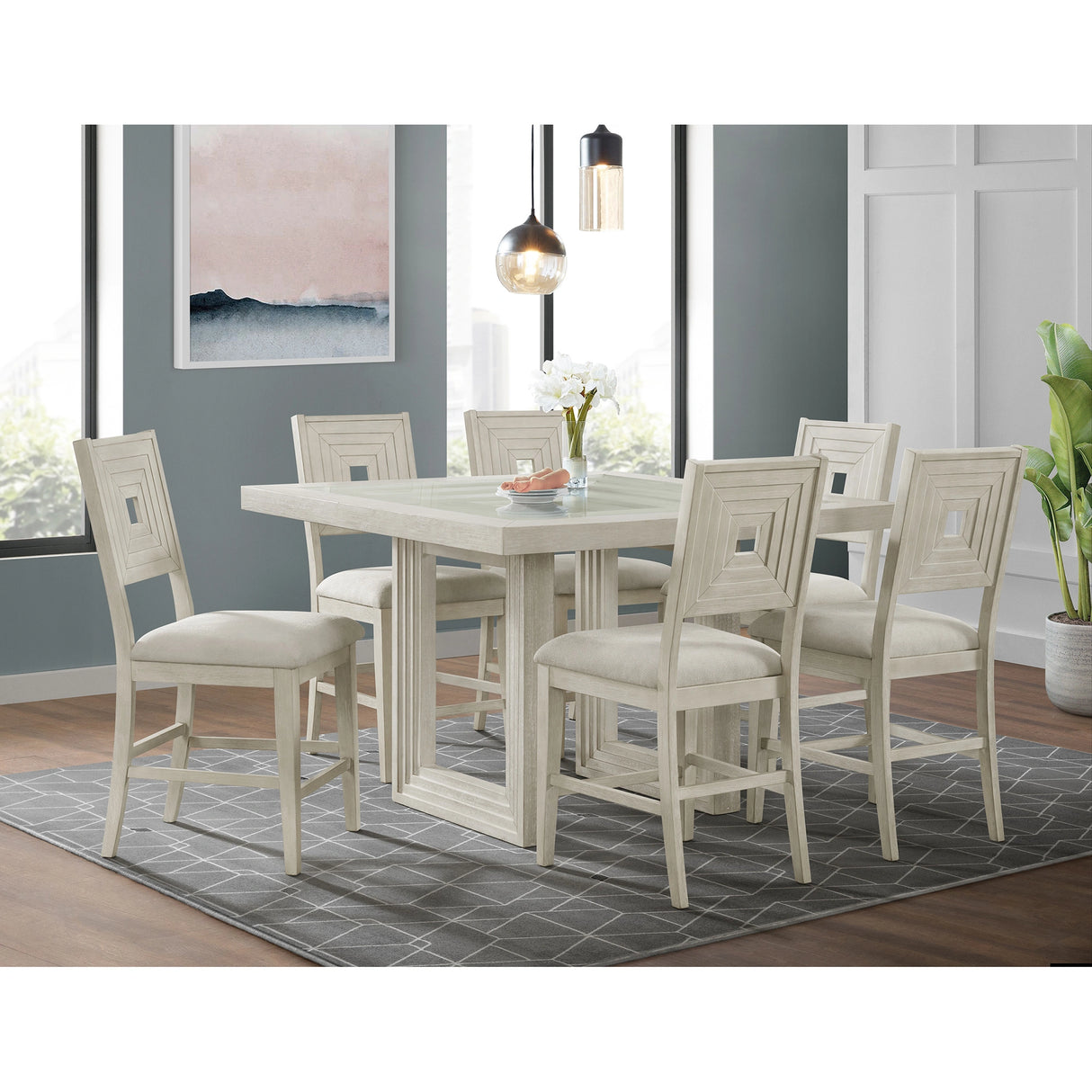 Avalanche Counter Side Chair in Antique White (2 Per Carton)