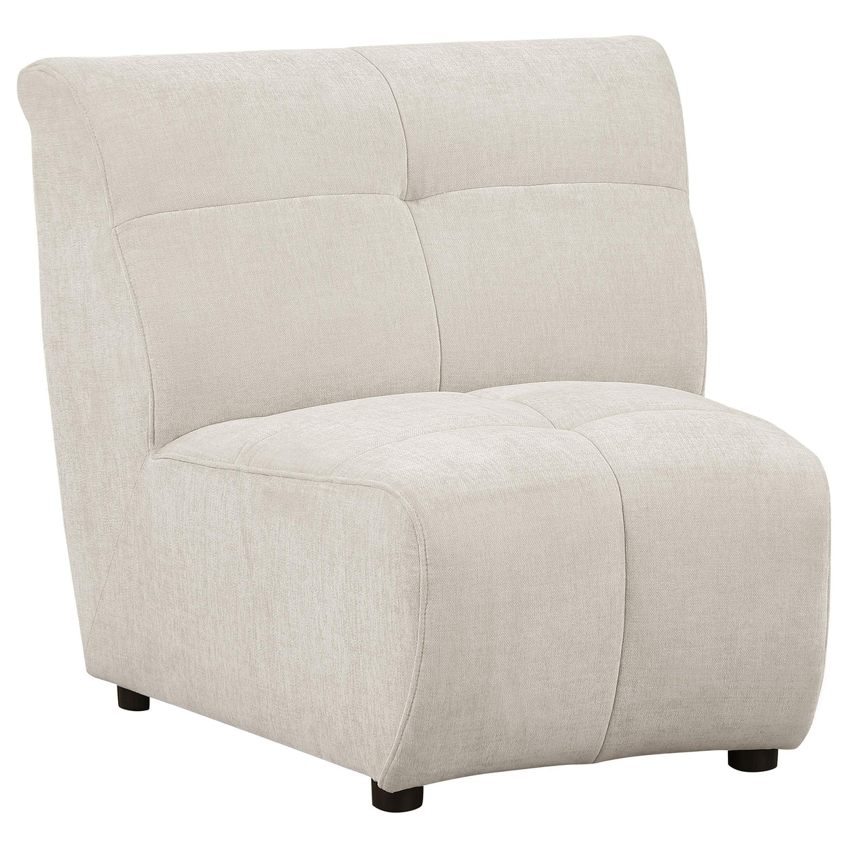 Charlotte Upholstered Curved Armless Chair Ivory - galleria furniture outlet