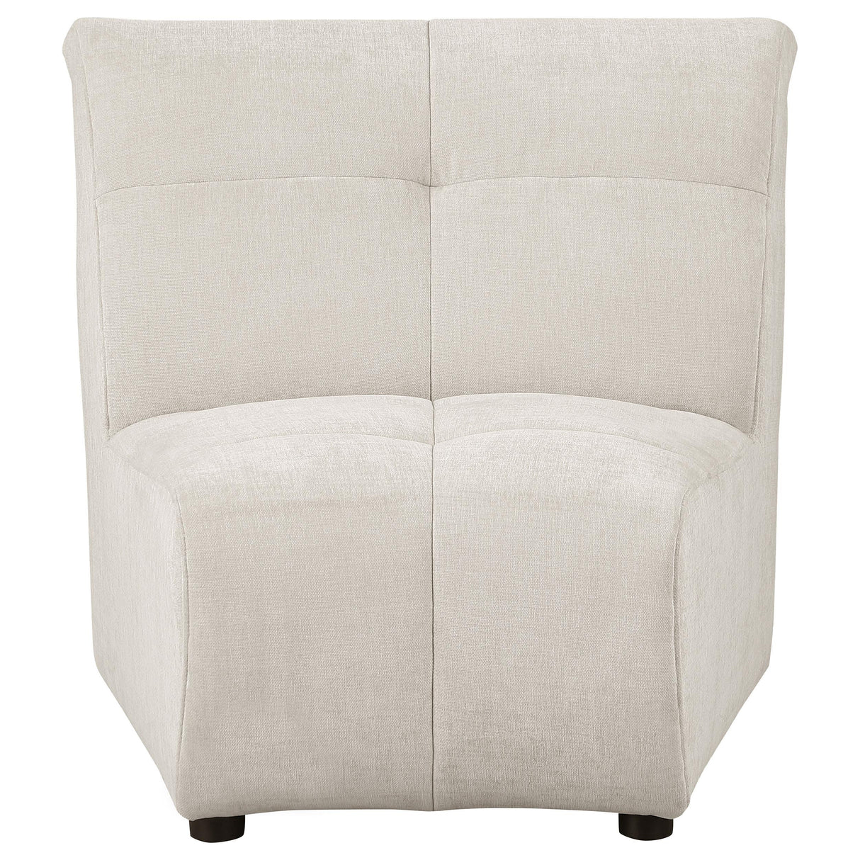 Charlotte Upholstered Curved Armless Chair Ivory - galleria furniture outlet
