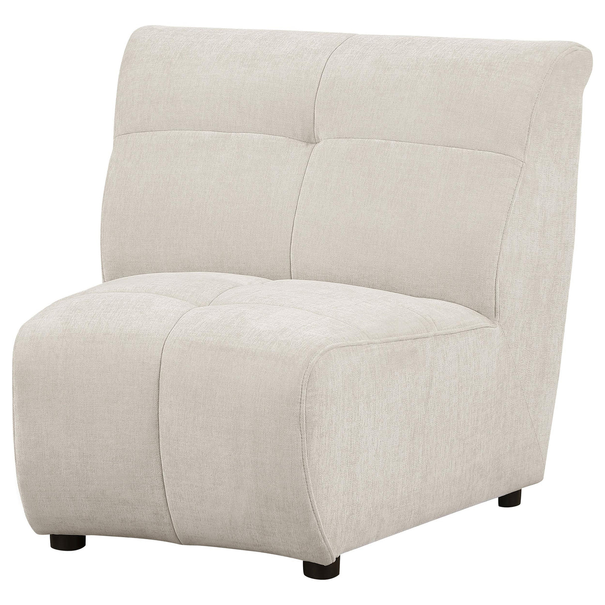 Charlotte Upholstered Curved Armless Chair Ivory - galleria furniture outlet