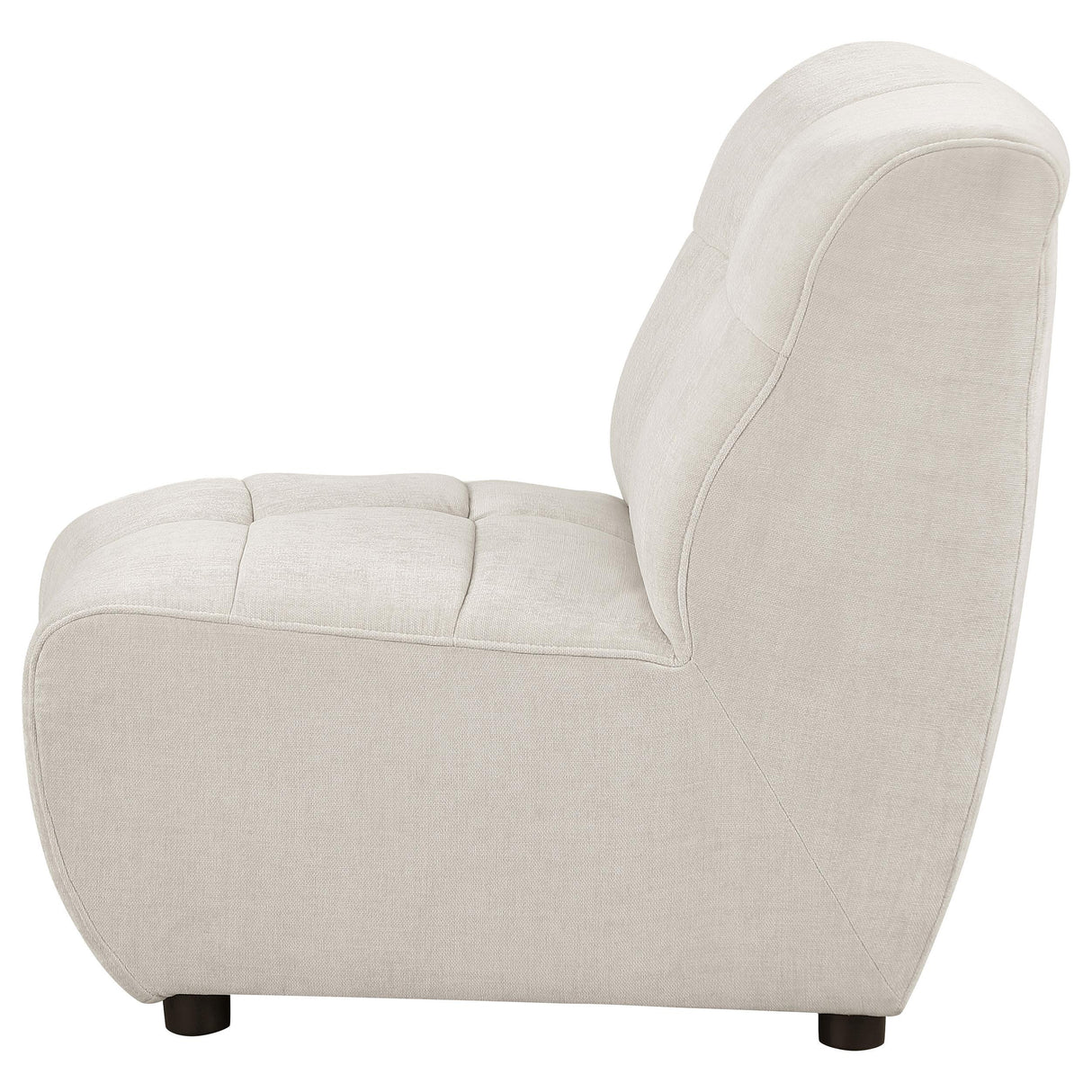 Charlotte Upholstered Curved Armless Chair Ivory - galleria furniture outlet