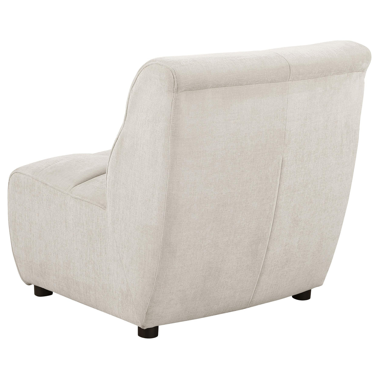 Charlotte Upholstered Curved Armless Chair Ivory - galleria furniture outlet