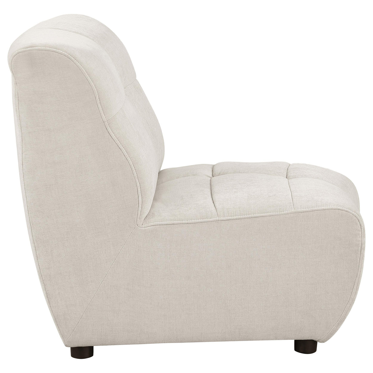 Charlotte Upholstered Curved Armless Chair Ivory - galleria furniture outlet
