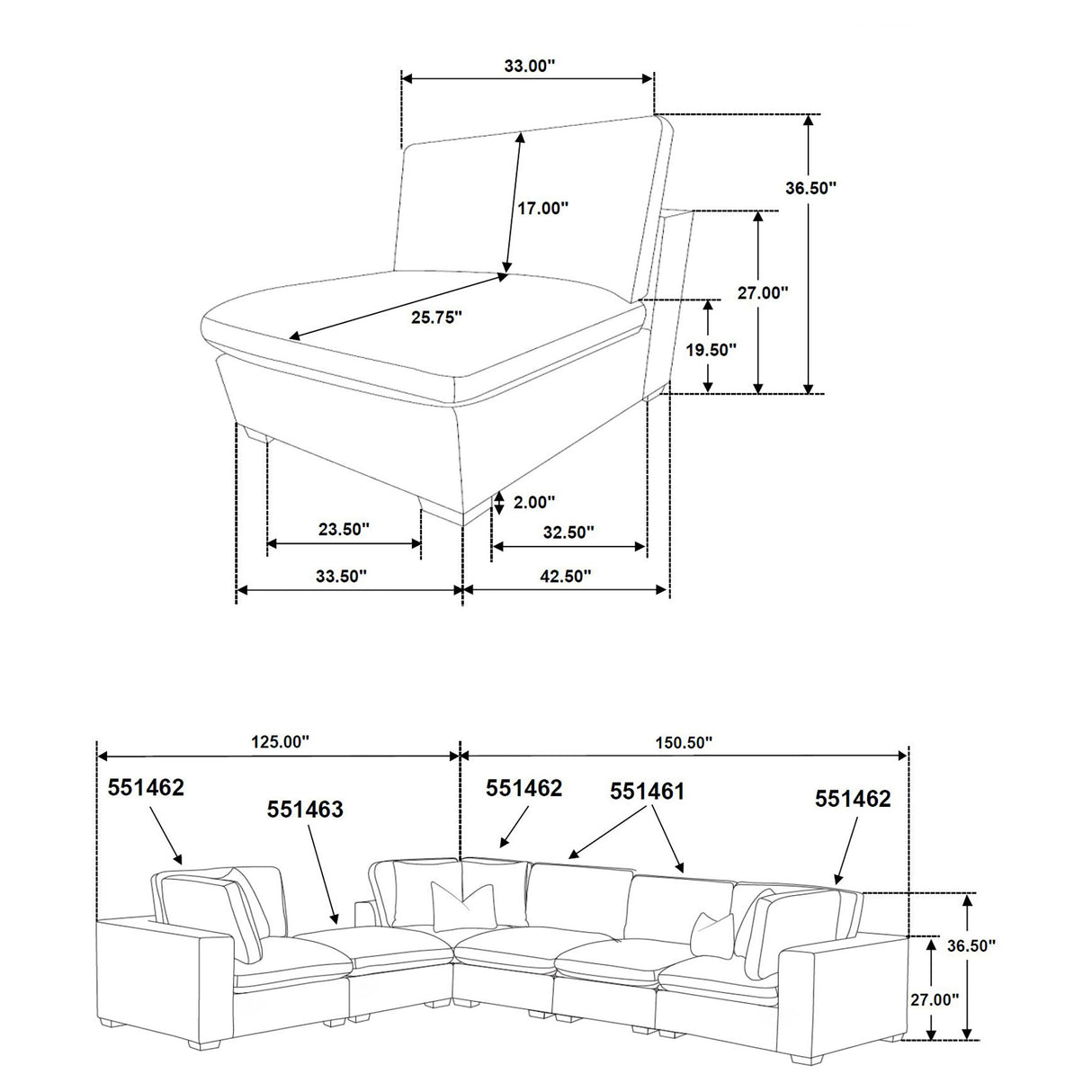 Lakeview Armless Chair
